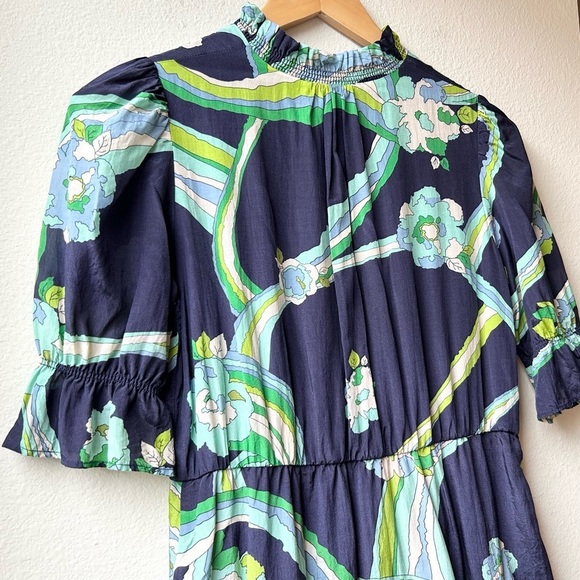 VILAGALLO 30145 NAVY BRISVANE PRINT VESTIDO CHERRYL DRESS Sz 8 - Picture 7 of 15